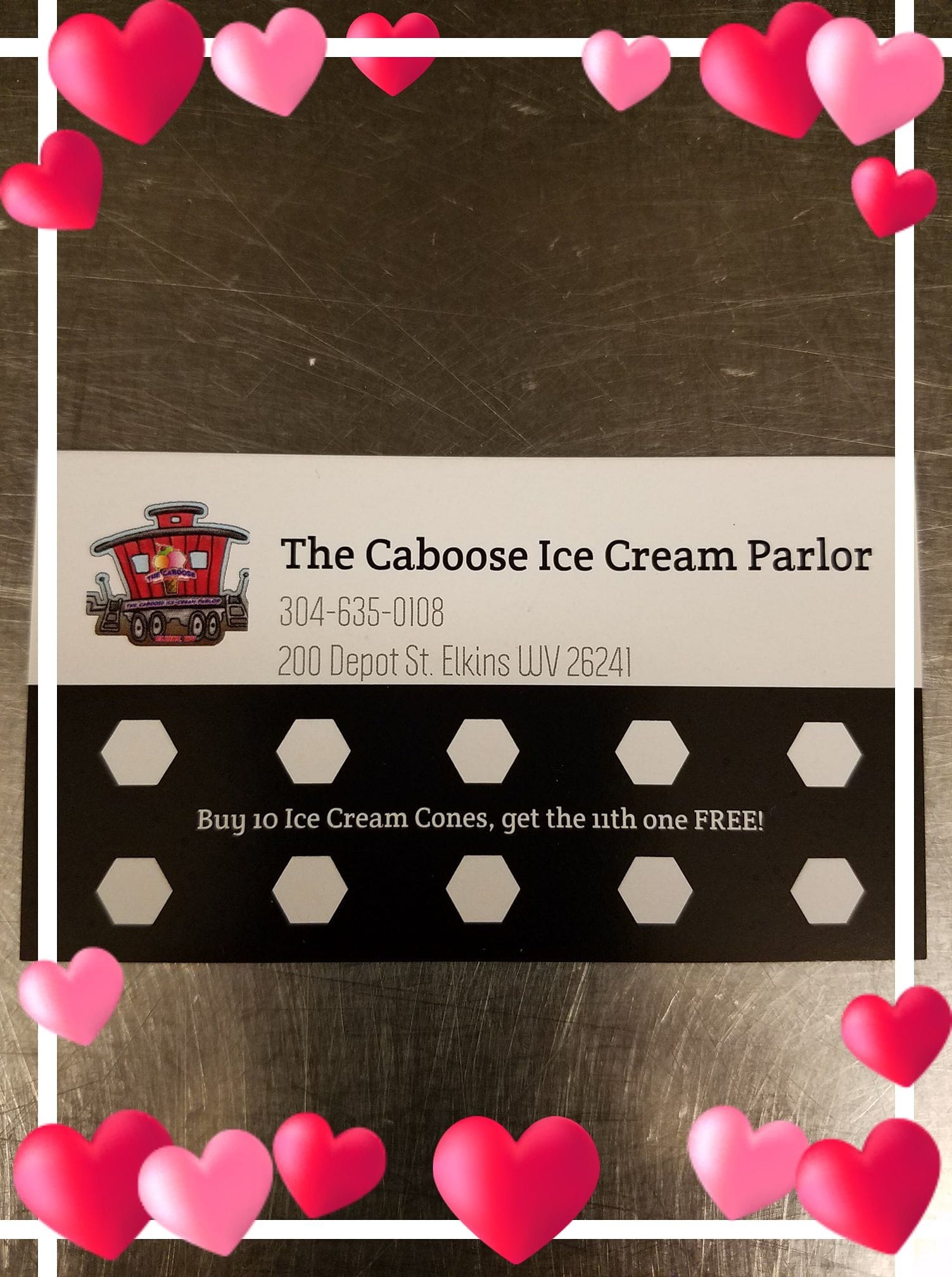 The Caboose Ice Cream Parlor Menu