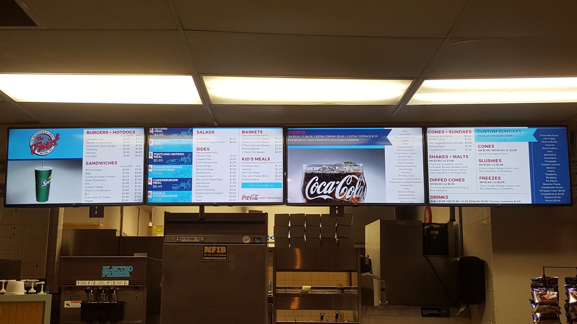 The Twist of Milton Menu